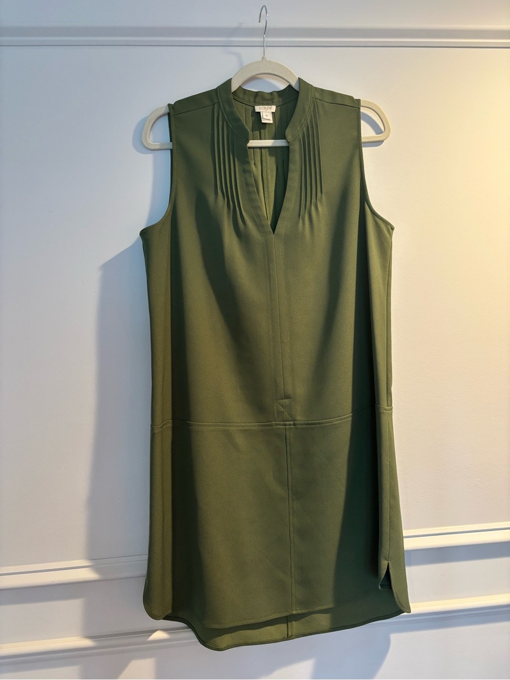 J. Crew Olive Green Sleeveless Midi Dress